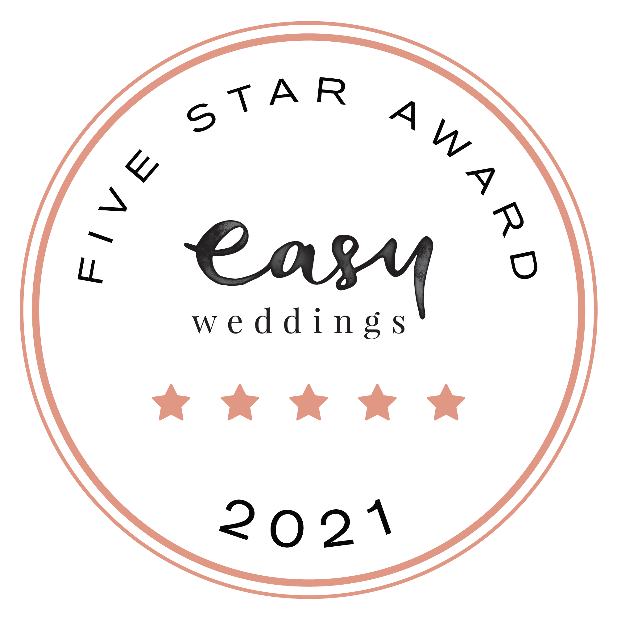 Easy Weddings 5 Star Award 2021